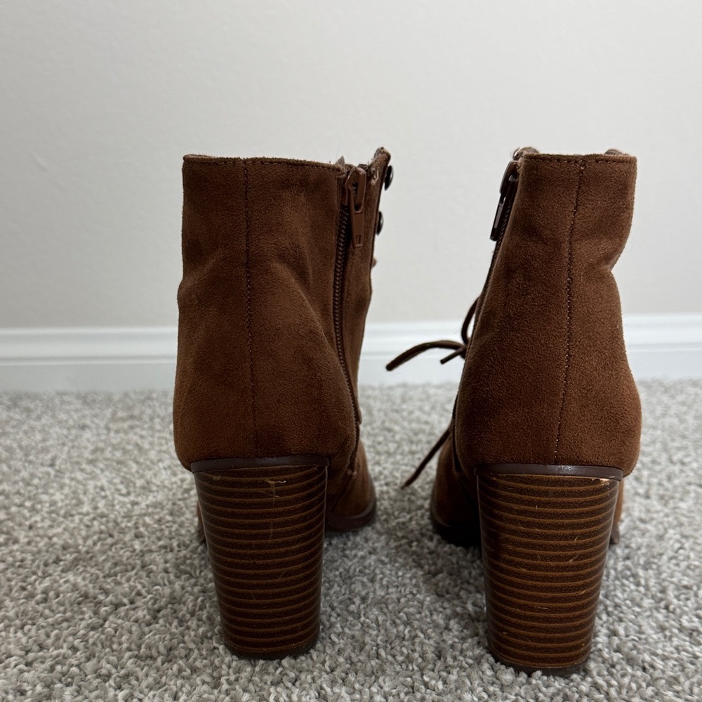 Soda Brown Lace Up Boots - Picture 4 of 7